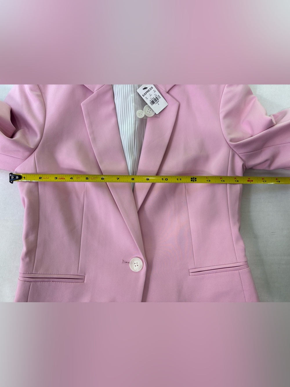 Express Pink One Button Blazer Womens Size 2 Career Office Barbiecore NWT - Picture 11 of 16